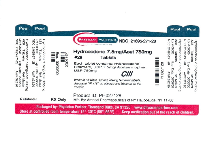 Hydrocodone 7.5/750mg