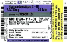 Vicodin 7.5/750mg